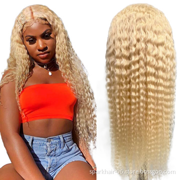 613 Frontal Wigs For Black Women Human Hair Virgin Cuticle Aligned Hair Blond Hd Lace Front Wig Straight 613 Full Lace Wigs